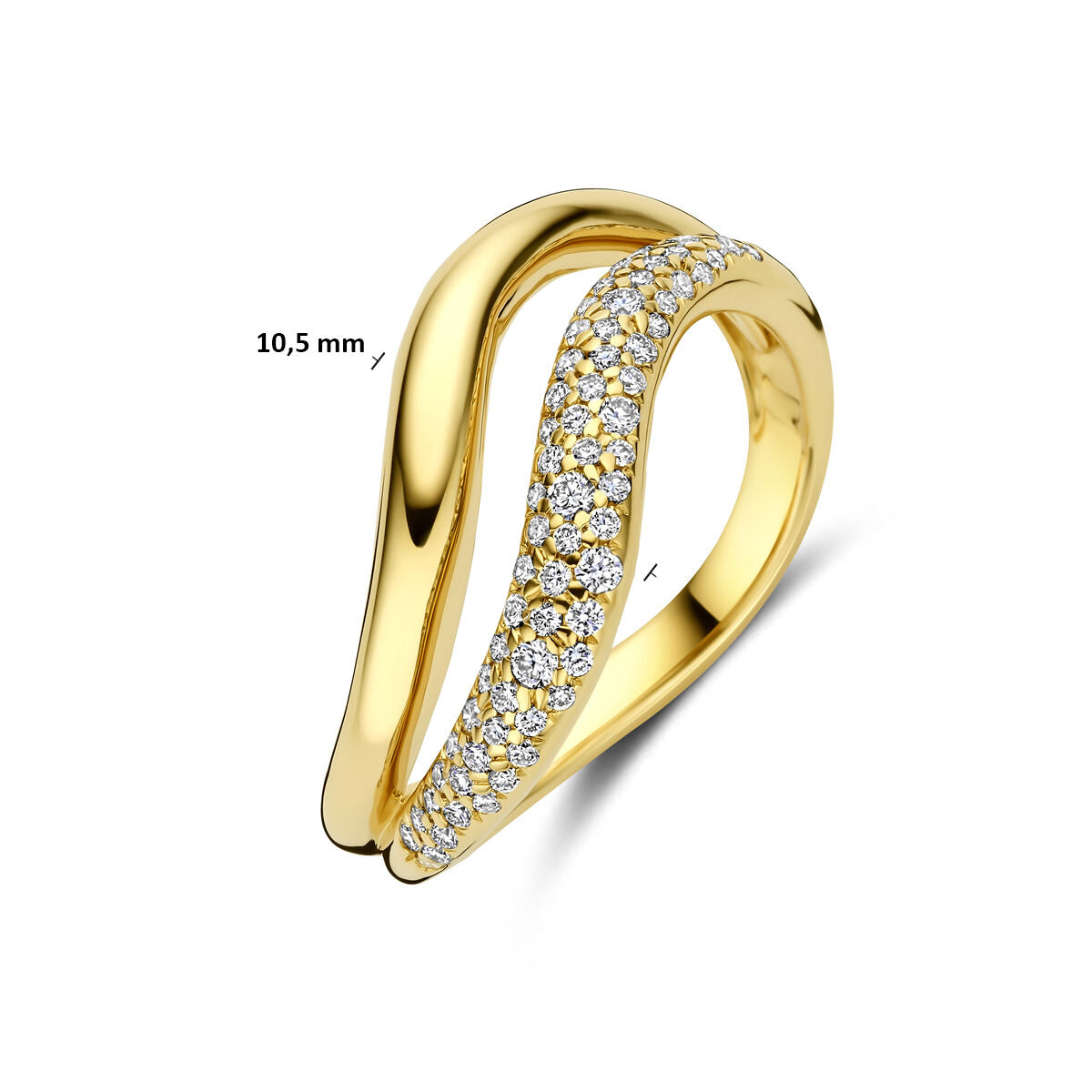 Ring diamant 0.32ct h si 14K geelgoud
