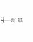 Zilveren gerhodineerde oorknoppen zirkonia 4,5 mm - 1341544