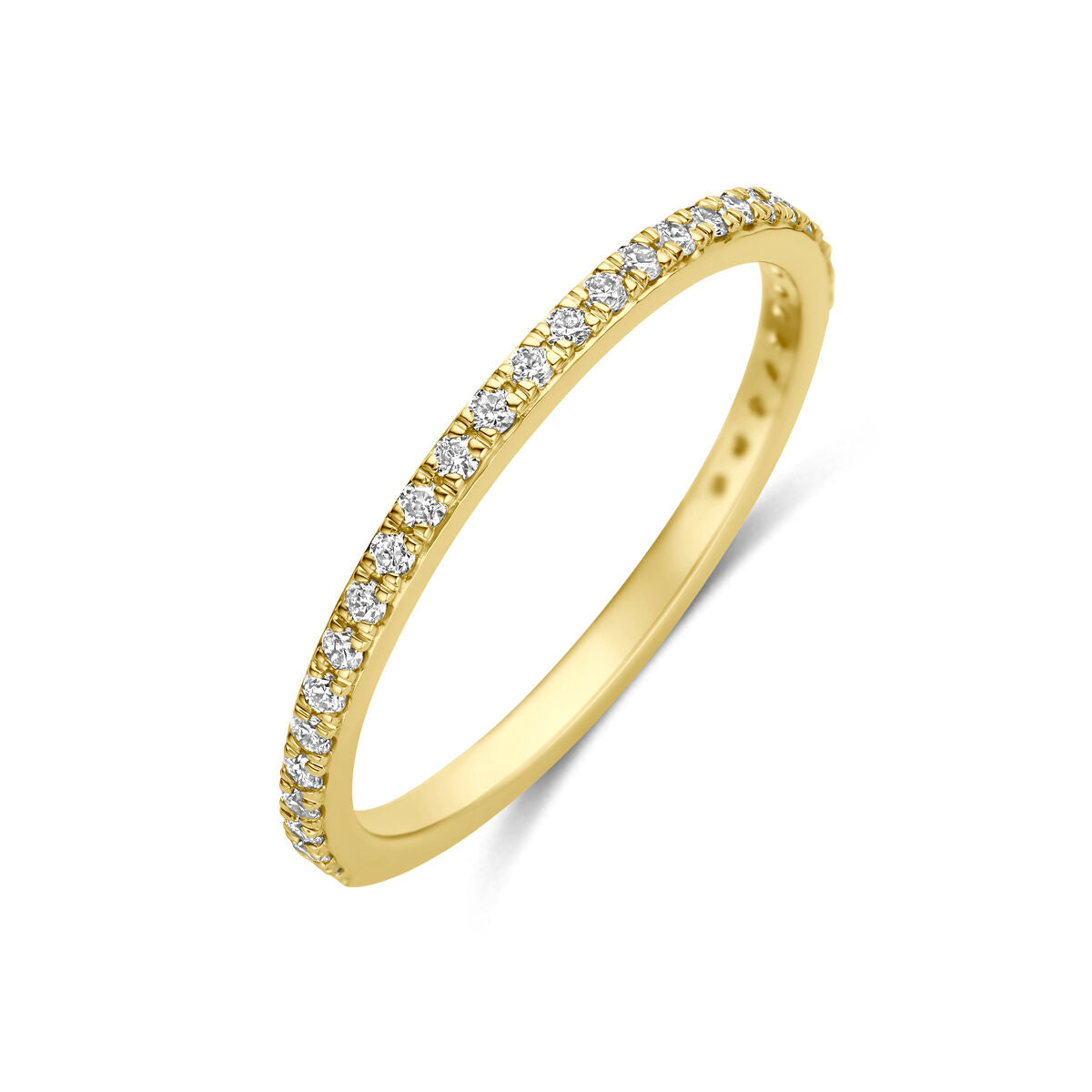 Ring lab grown diamant 0.25ct f vs 14K geelgoud wit