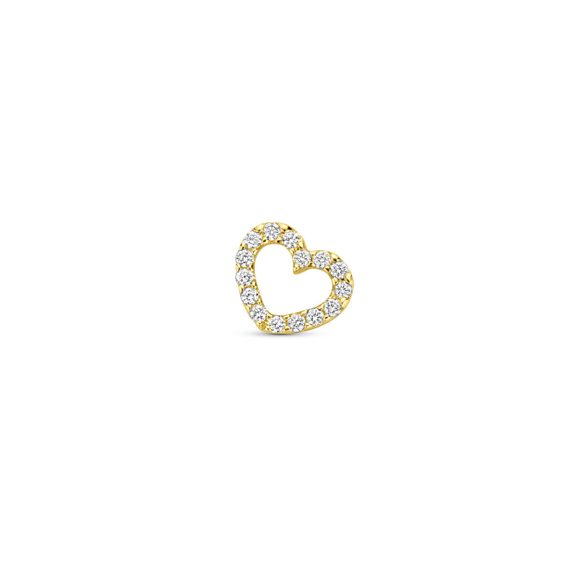 14K geelgouden hanger hartje diamant 0.04ct h si 5 mm - 4033300 - PansiteNederland.nl