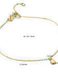 14K Geelgouden armband slotje 0,6 mm 16 - 17,5 - 19 cm 4024047