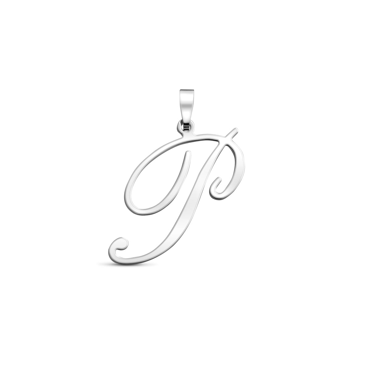 Hanger sierletter P 27,5 mm zilver #Letter_P