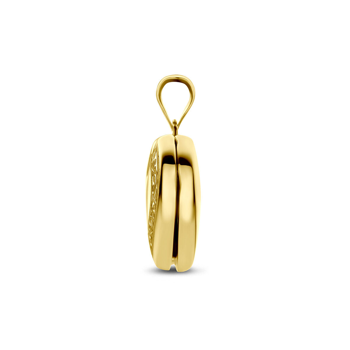 Hanger medaillon hartje gravure 14K geelgoud 15 mm