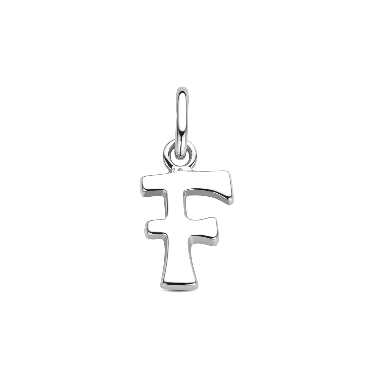 Hanger letter F 12 mm zilver gerhodineerd #Letter_F