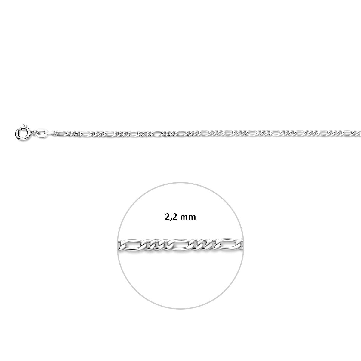 Fantasy Collection Figaro 2,2 mm zilver wit