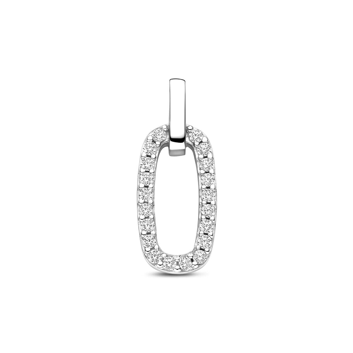 Zilveren gerhodineerde hanger zirkonia 21 mm - 1341684 - PansiteNederland.nl