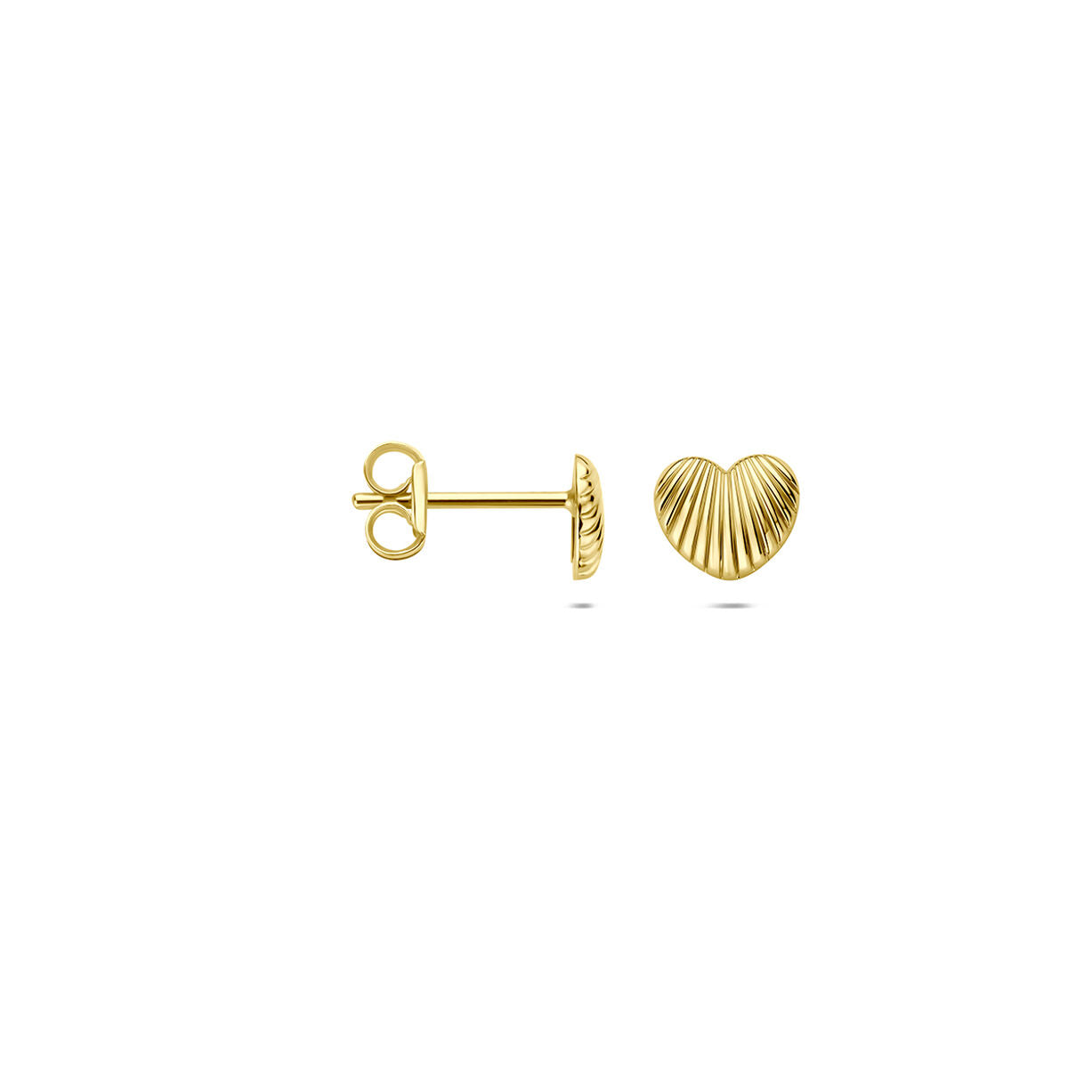 Oorknoppen hartje 14K geelgoud 5 mm