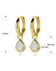 14K Geelgouden oorringen zirkonia 21 mm - 4035155