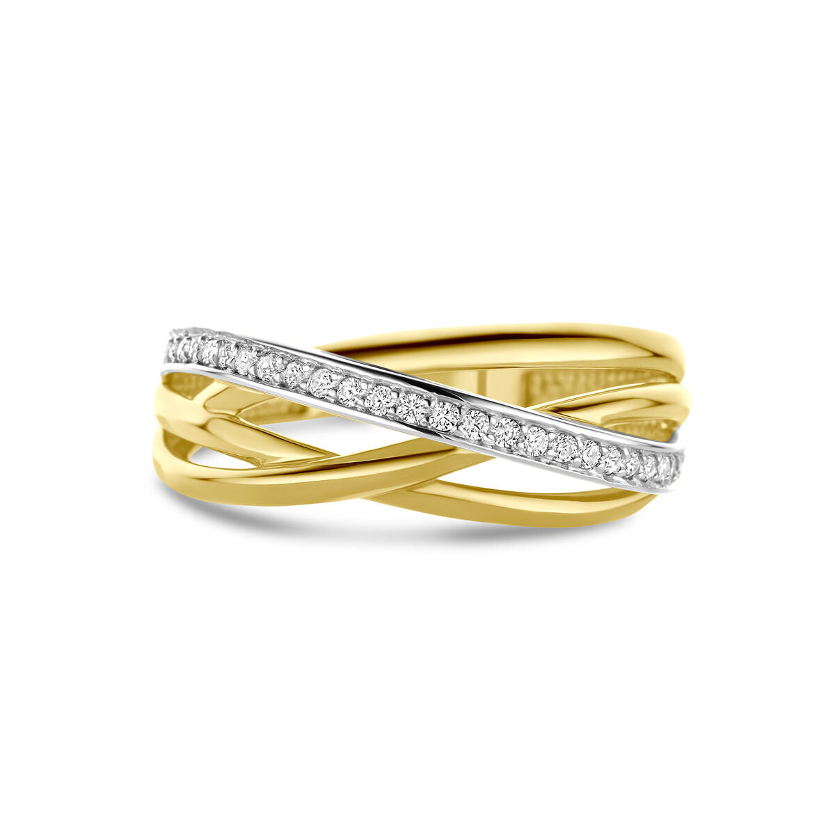 Ring zirkonia 14K geelgoud