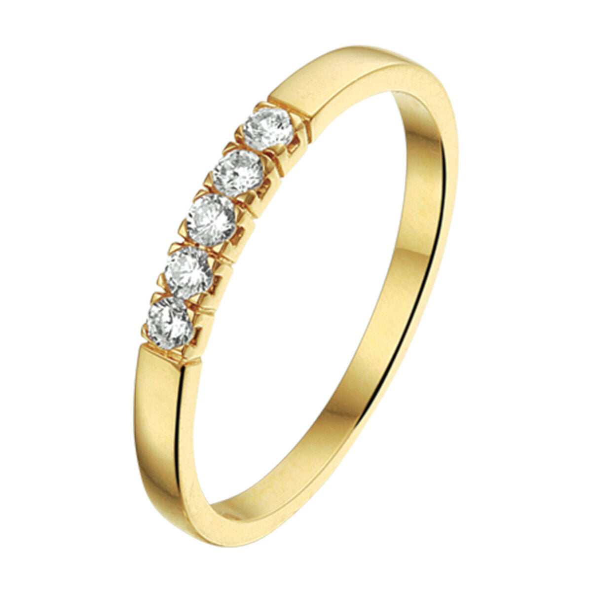 Ring zirkonia 14K geelgoud