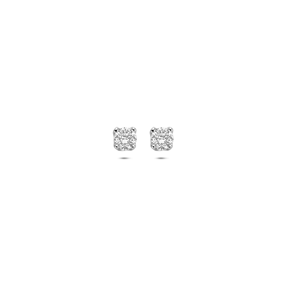 Zilveren gerhodineerde oorknoppen zirkonia 3,5 mm - 1341545