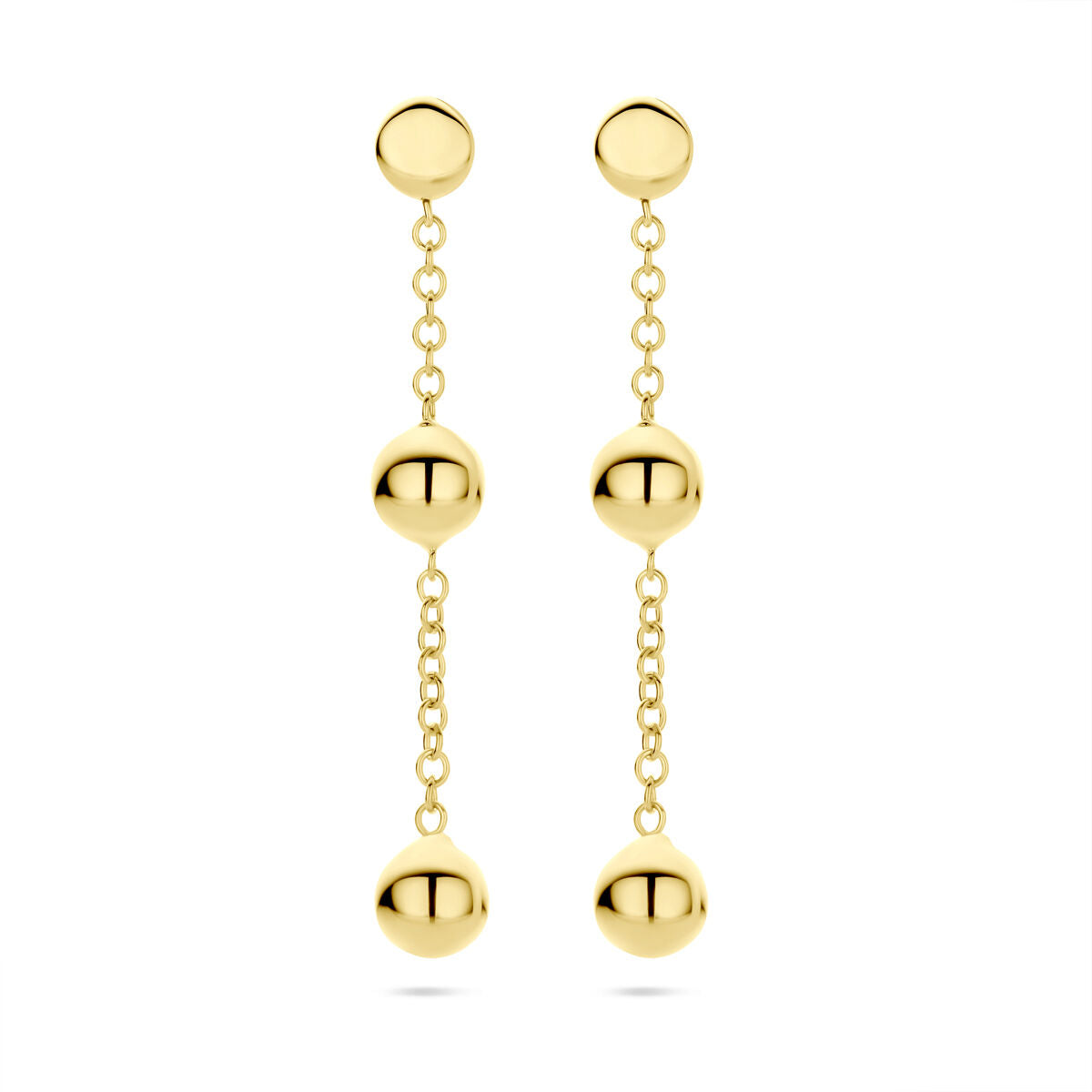 14K geelgouden oorhangers bolletjes 37 mm - 4034451 - PansiteNederland.nl