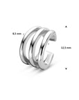 Zilveren gerhodineerde ear cuff 12,5 mm - 1342149