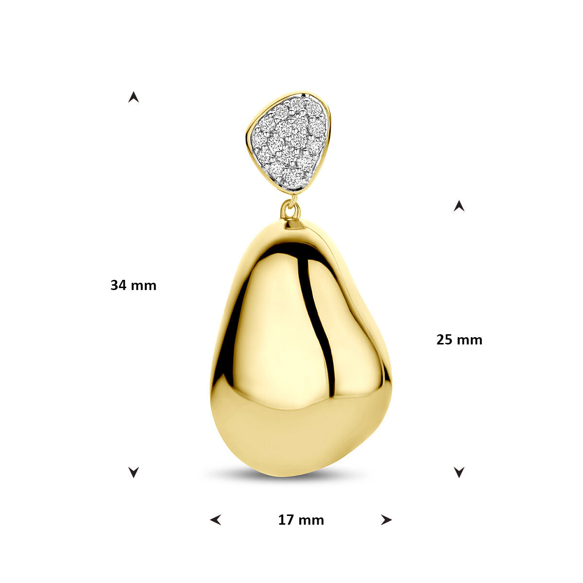 14K geelgouden hanger diamant 0.20ct h si 34 mm - 4034499 - PansiteNederland.nl