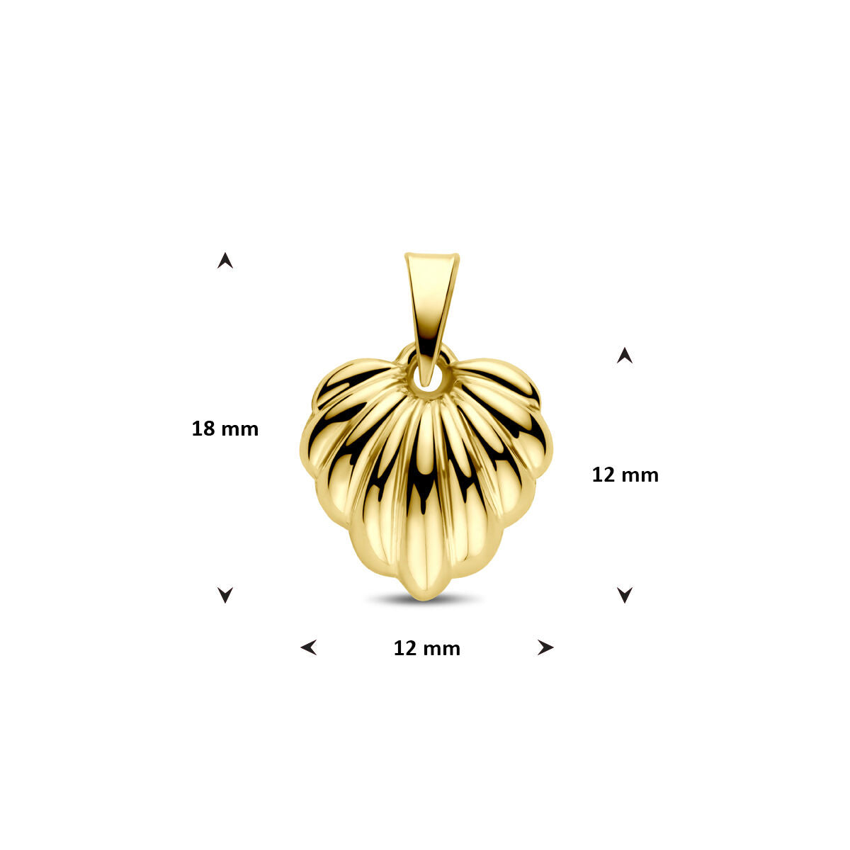 14K geelgouden hanger hartje 18 mm - 4034565 - PansiteNederland.nl
