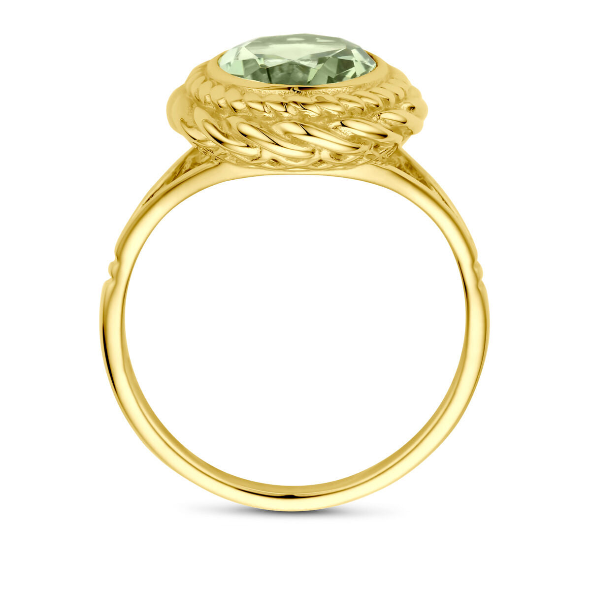 Ring groen amethist 14K geelgoud