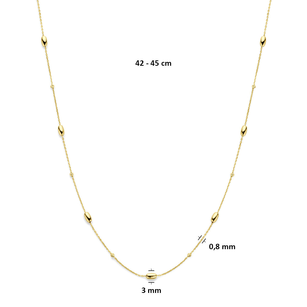 Collier 14K geelgoud 42 - 45 cm