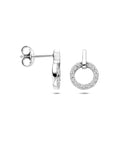 Zilveren gerhodineerde oorknoppen zirkonia 13 mm - 1341699