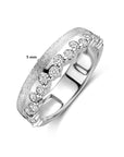 Zilveren gerhodineerde ring met zirkonia en matte/polijste afwerking 1341929