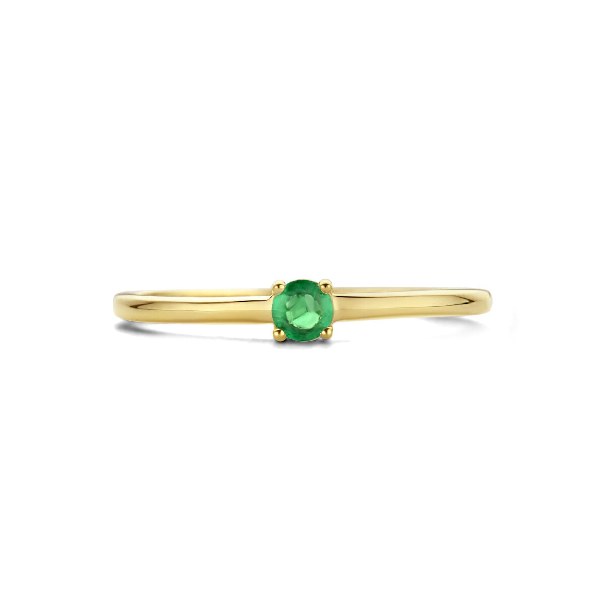 Ring met geboortesteen smaragd mei 14K geelgoud