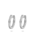 Zilveren gerhodineerde klapoorringen zirkonia 15 mm - 1341483