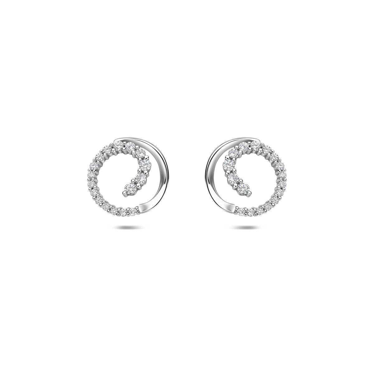 Zilveren gerhodineerde oorknoppen zirkonia 9,5 mm - 1341830