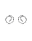 Zilveren gerhodineerde oorknoppen zirkonia 9,5 mm - 1341830