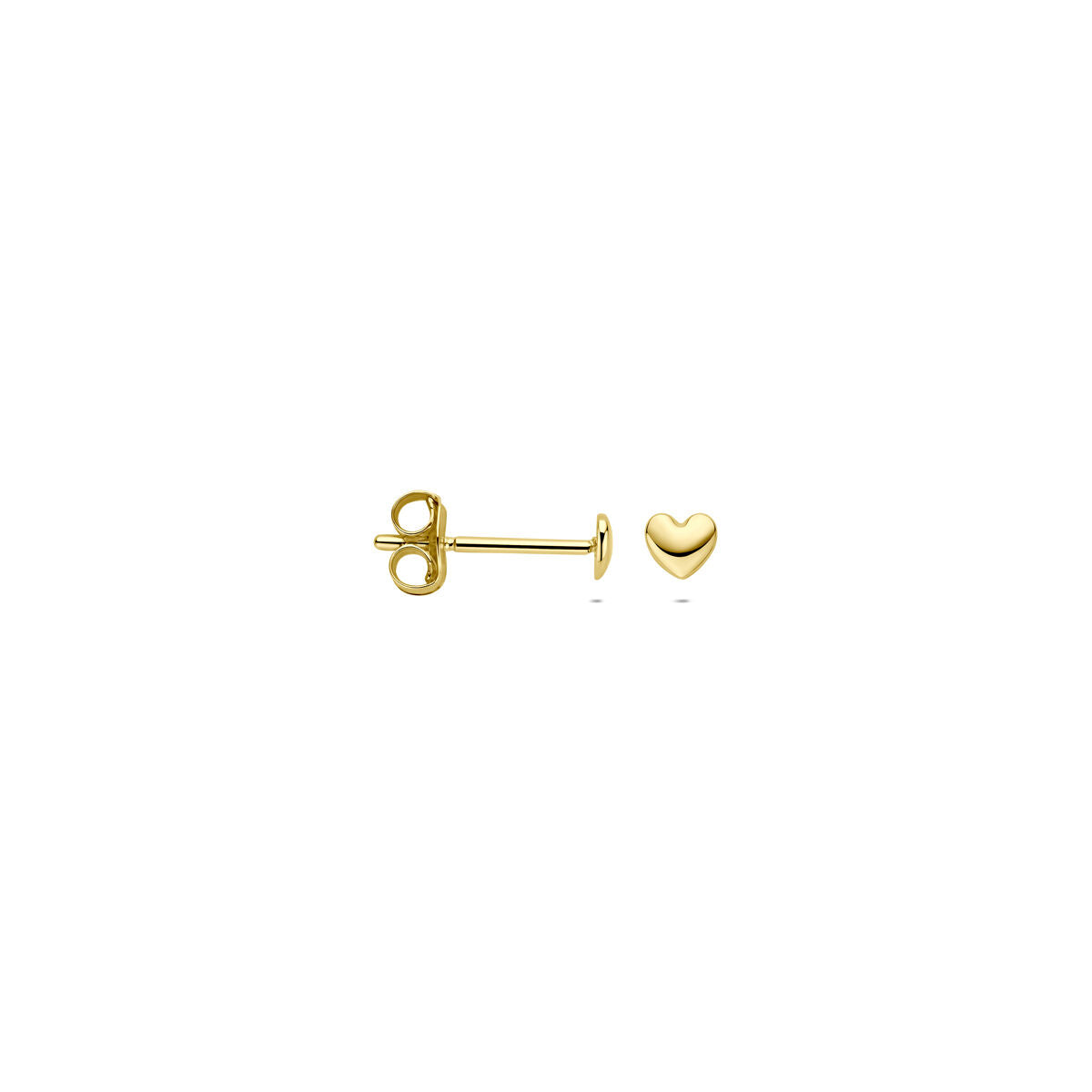 Oorknoppen hartje 14K geelgoud 3 mm