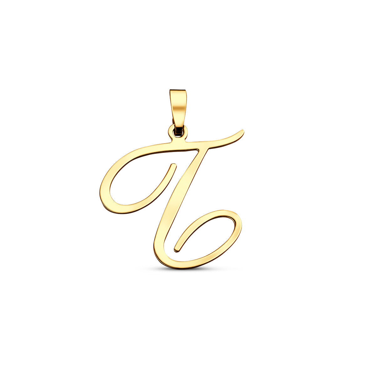 Hanger sierletter T 23 mm 14K geelgoud #Letter_T