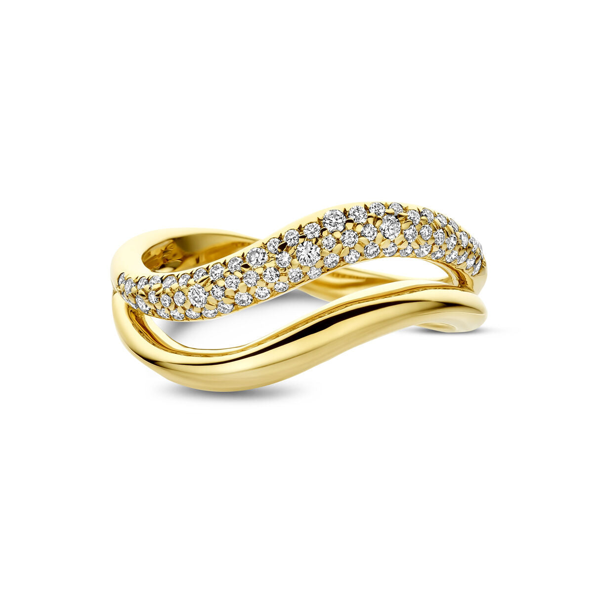 Ring diamant 0.32ct h si 14K geelgoud