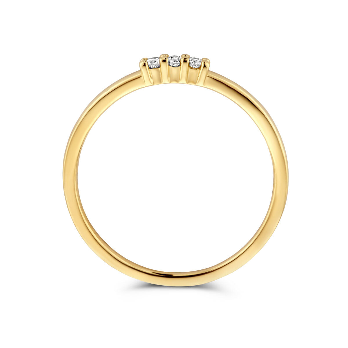 Ring trilogie diamant 0.05ct h si 14K geelgoud
