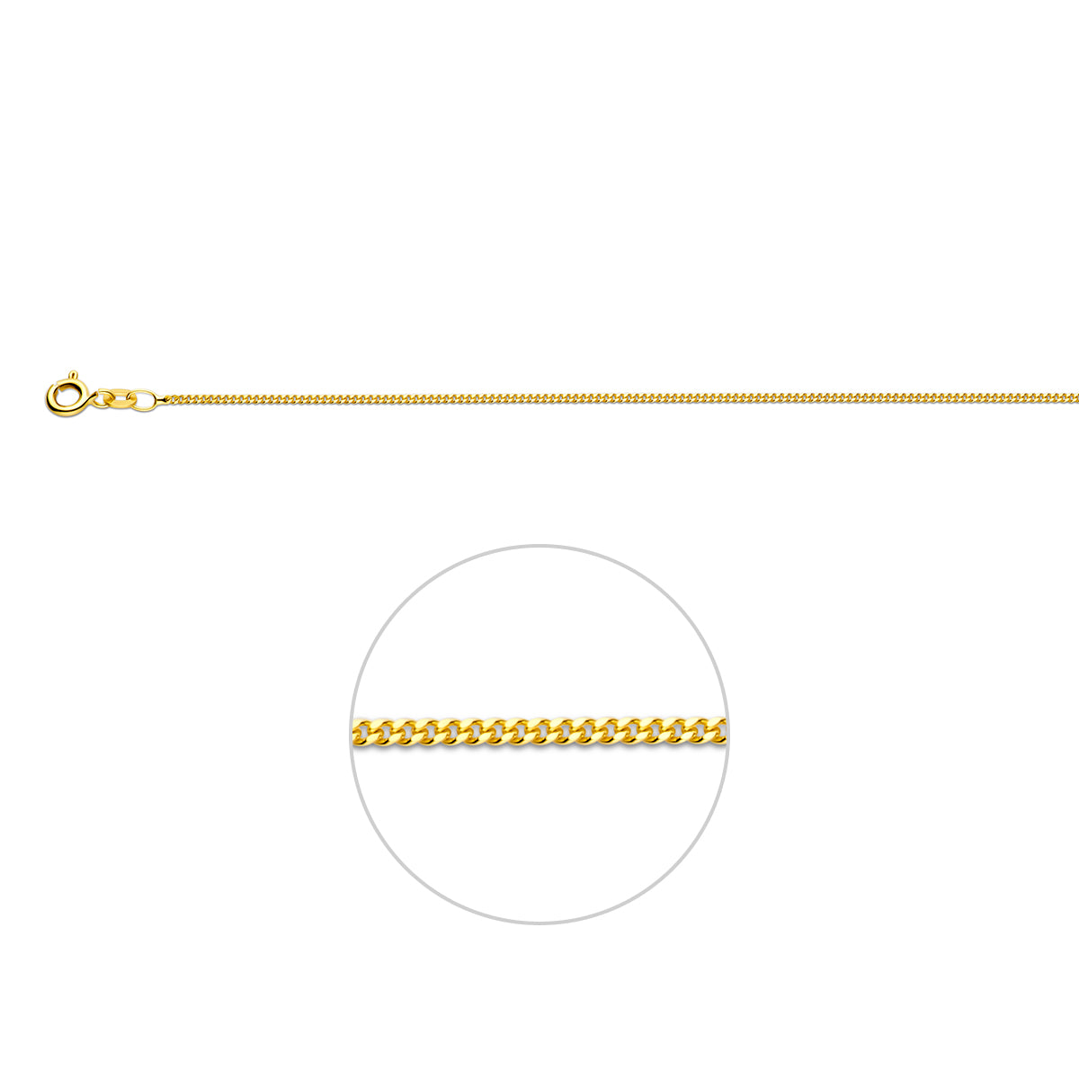 Ketting gourmette 1,2 mm 14K geelgoud#Materiaal_14K geelgoud