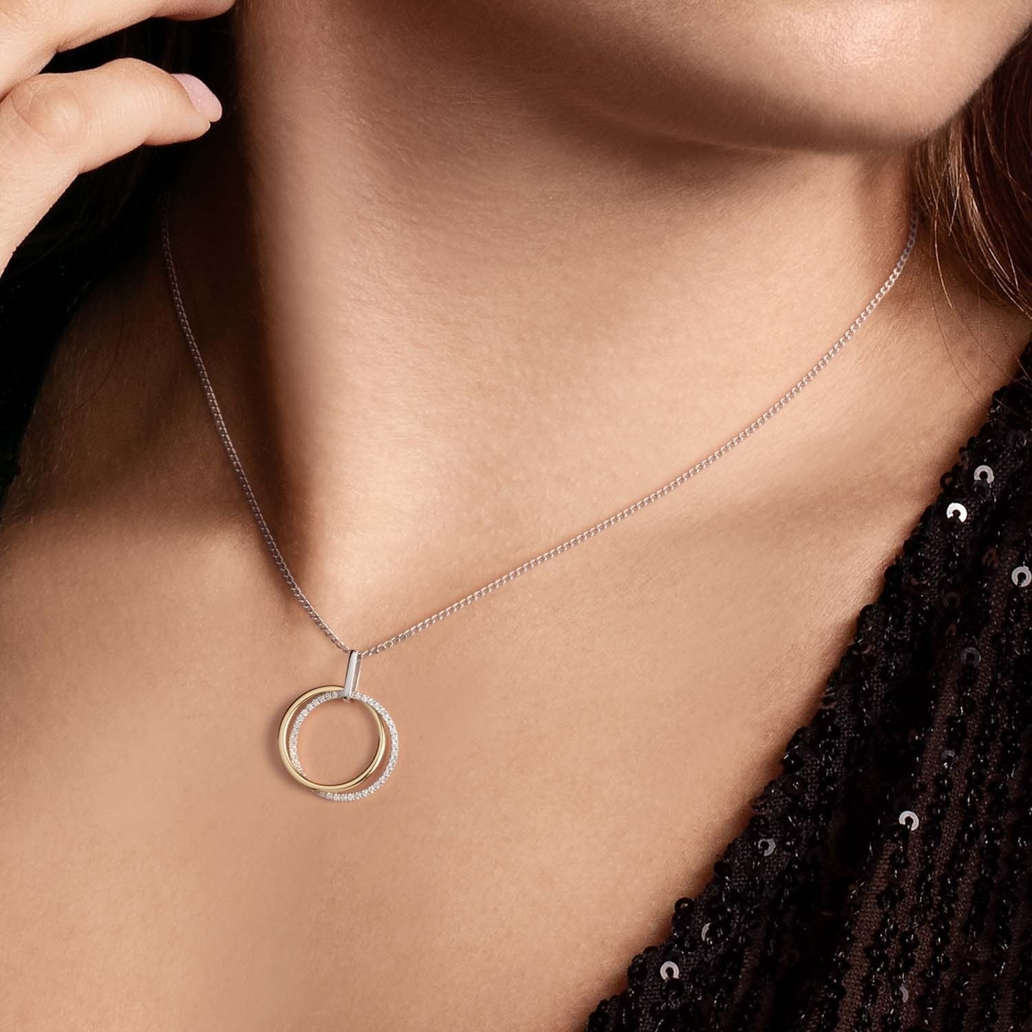 Zilveren vergulde hanger met zirkonia 120.0807.00 - PansiteNederland.nl
