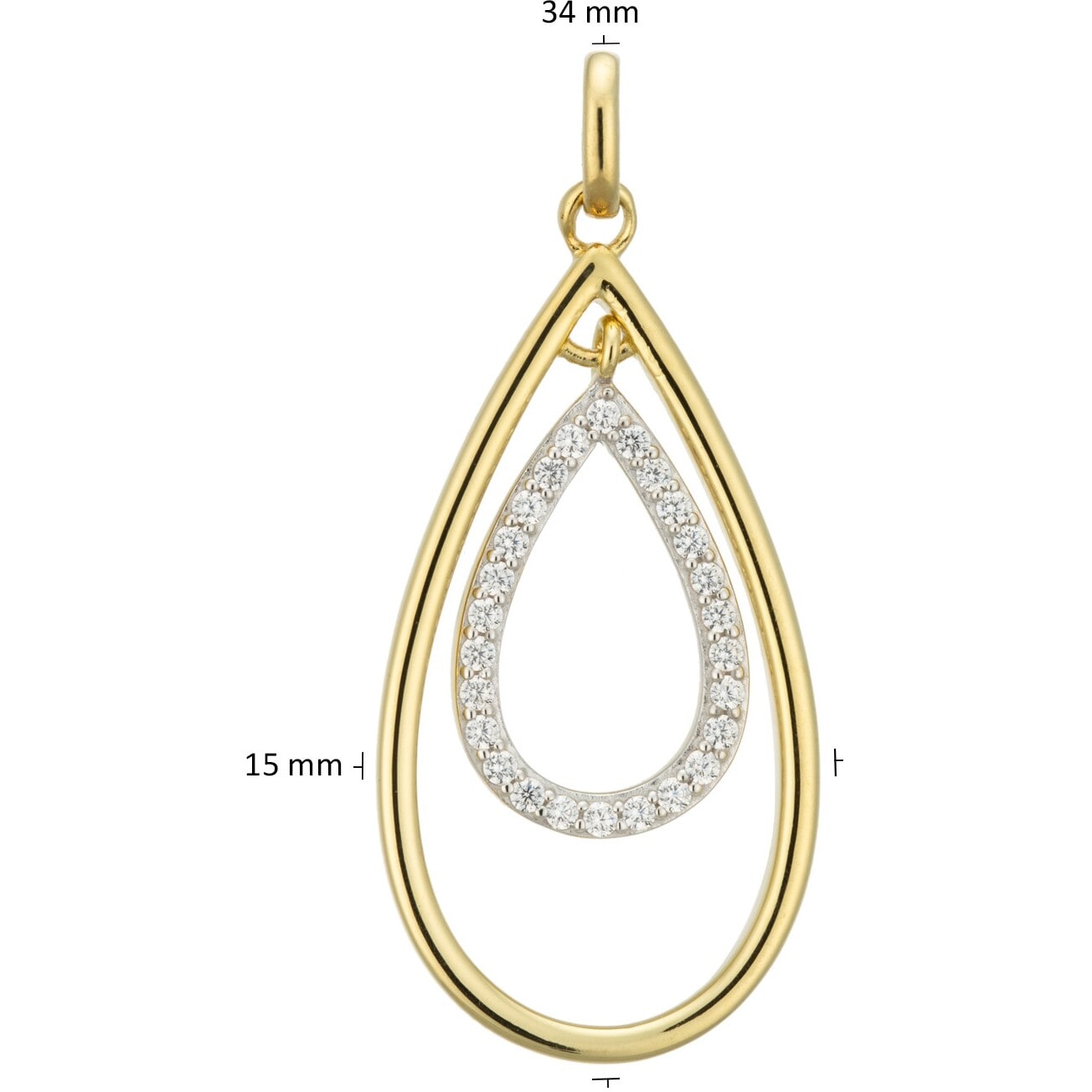 Zilveren vergulde hanger met zirkonia 120.0813.00