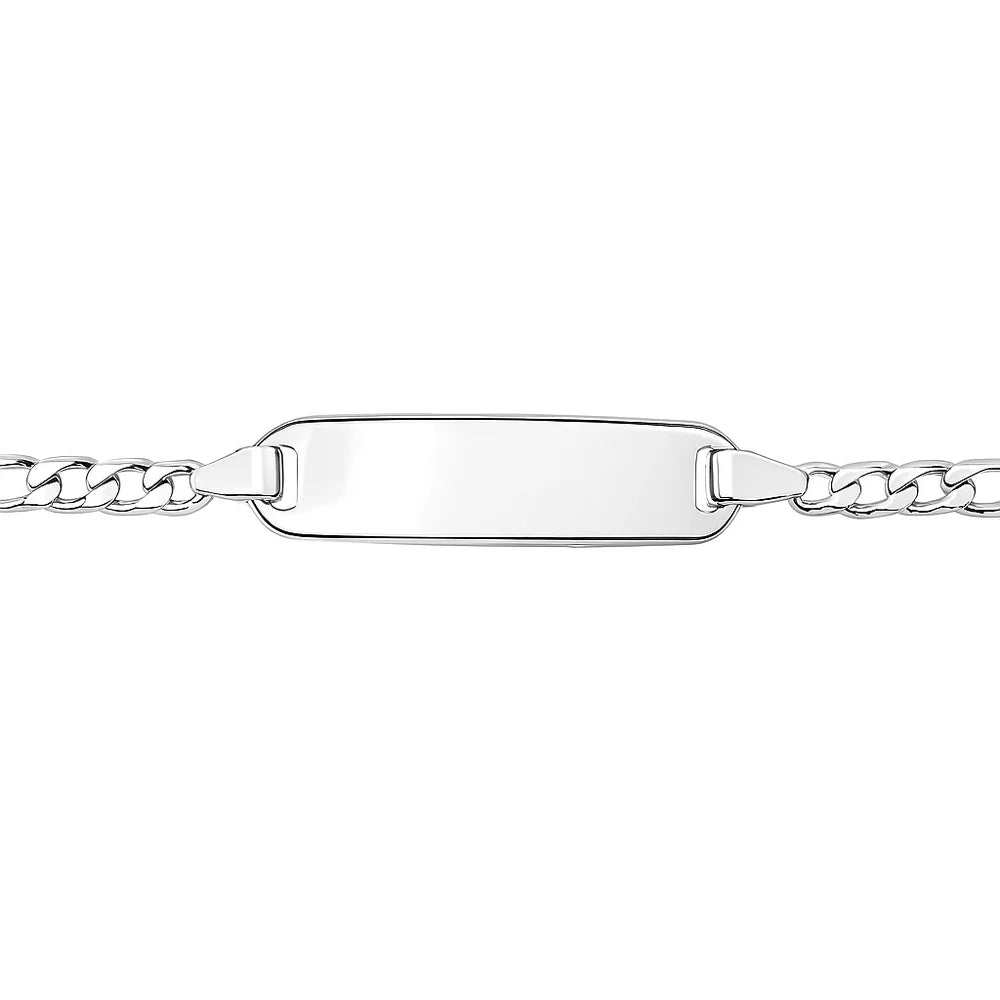 Graveerarmband figaro plaat 5,0 mm zilver