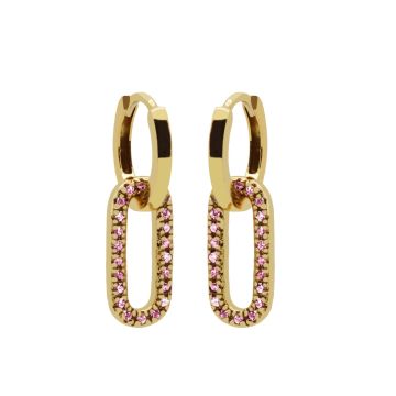 Karma Hinged Hoops Summer Fling PINK Goldplated oorbellen