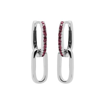 Karma Hinged Hoops Zirconia RUBY RED Densely H233S_RR oorbellen