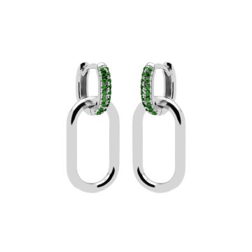 Karma Hinged Hoops Zirconia Emerald Green Big Densely oorbellen