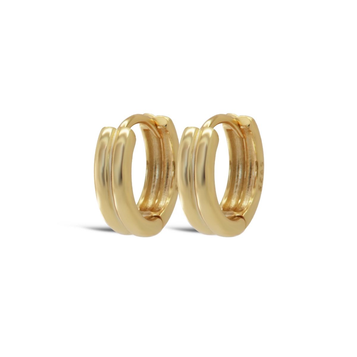 Karma Oorringen Hinged Hoops NORRA Ribbed 10MM Goldplated H635GP - PansiteNederland.nl