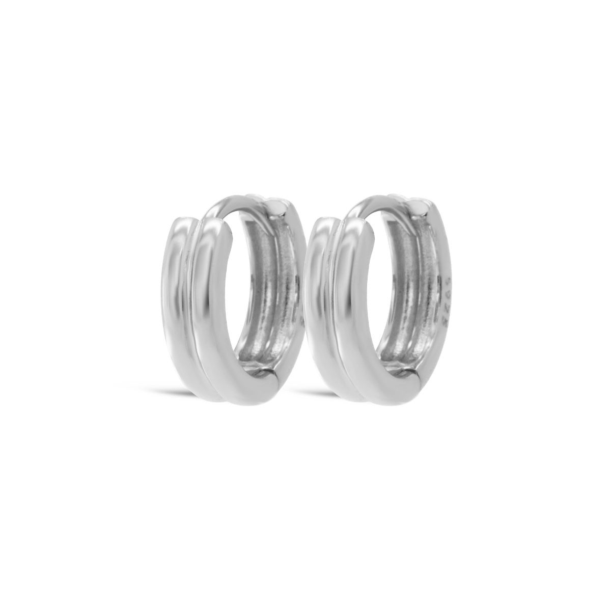 Karma Oorringen Hinged Hoops NORRA Ribbed 10MM Silver H635S - PansiteNederland.nl