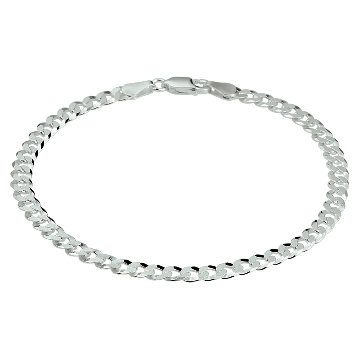 gourmette 8-zijdes geslepen 4,3 mm zilver gerhodineerd