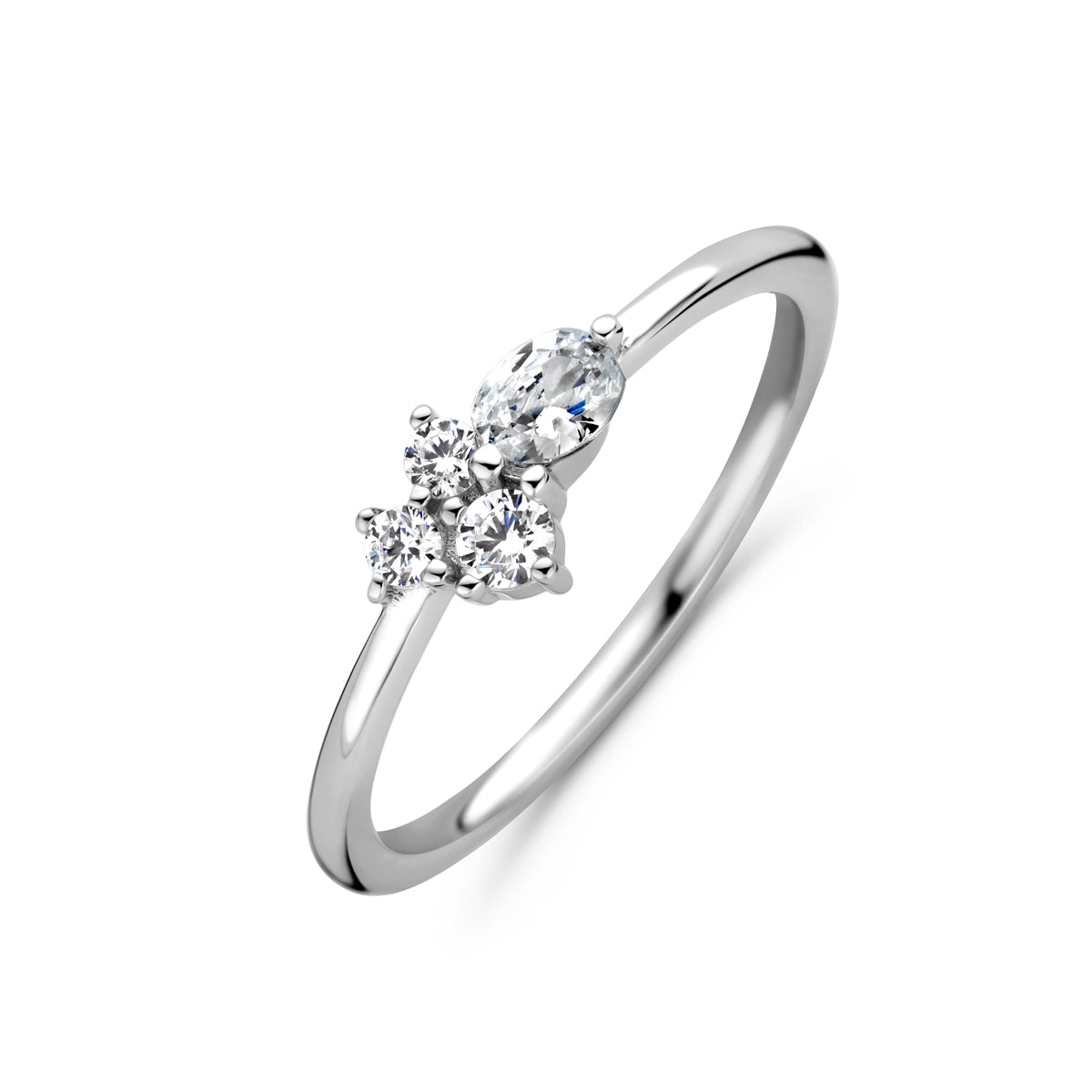 Gerhodineerd Zilver Ring Met Zirkonia 1337643 - PansiteNederland.nl