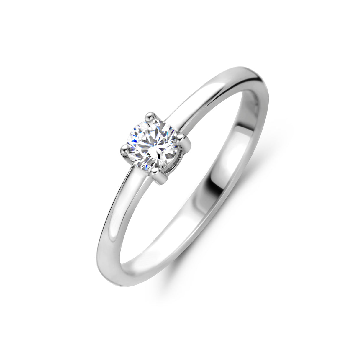 Gerhodineerd Zilver Ring Met Zirkonia 1337659 - PansiteNederland.nl