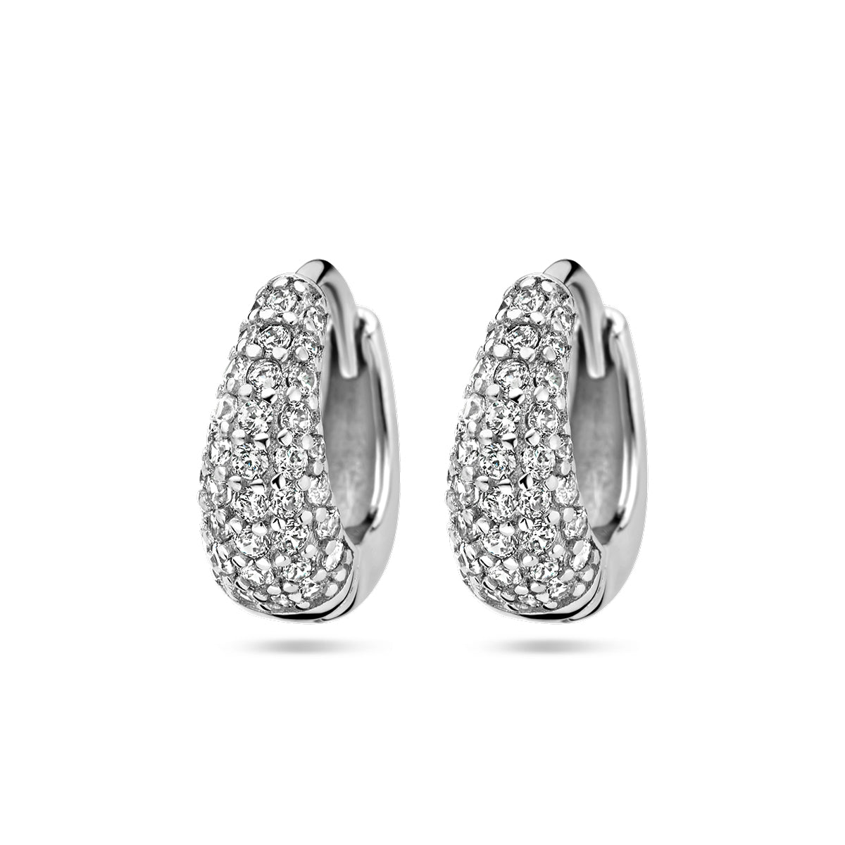 Zilver Gerhodineerd Klapoorringen Zirkonia 1337697 - PansiteNederland.nl