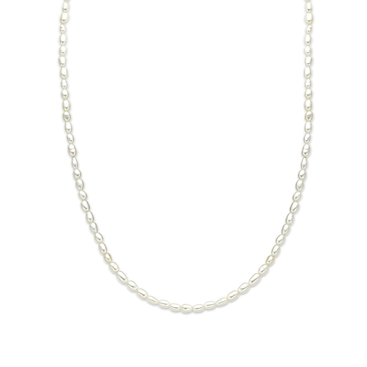 zilver gerhodineerd collier parels 3,2 mm 40 + 5 cm 1337725 - PansiteNederland.nl