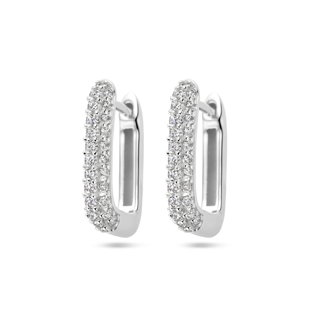 Zilver Gerhodineerd Klapoorringen Zirkonia 1337788 - PansiteNederland.nl