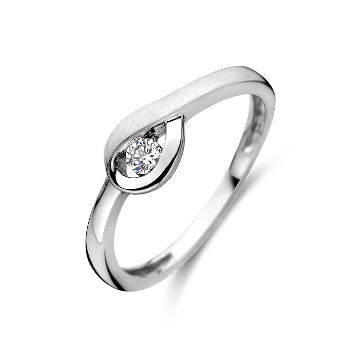 Gerhodineerd Zilver Ring Met Zirkonia Poli/Mat 1337836 - PansiteNederland.nl