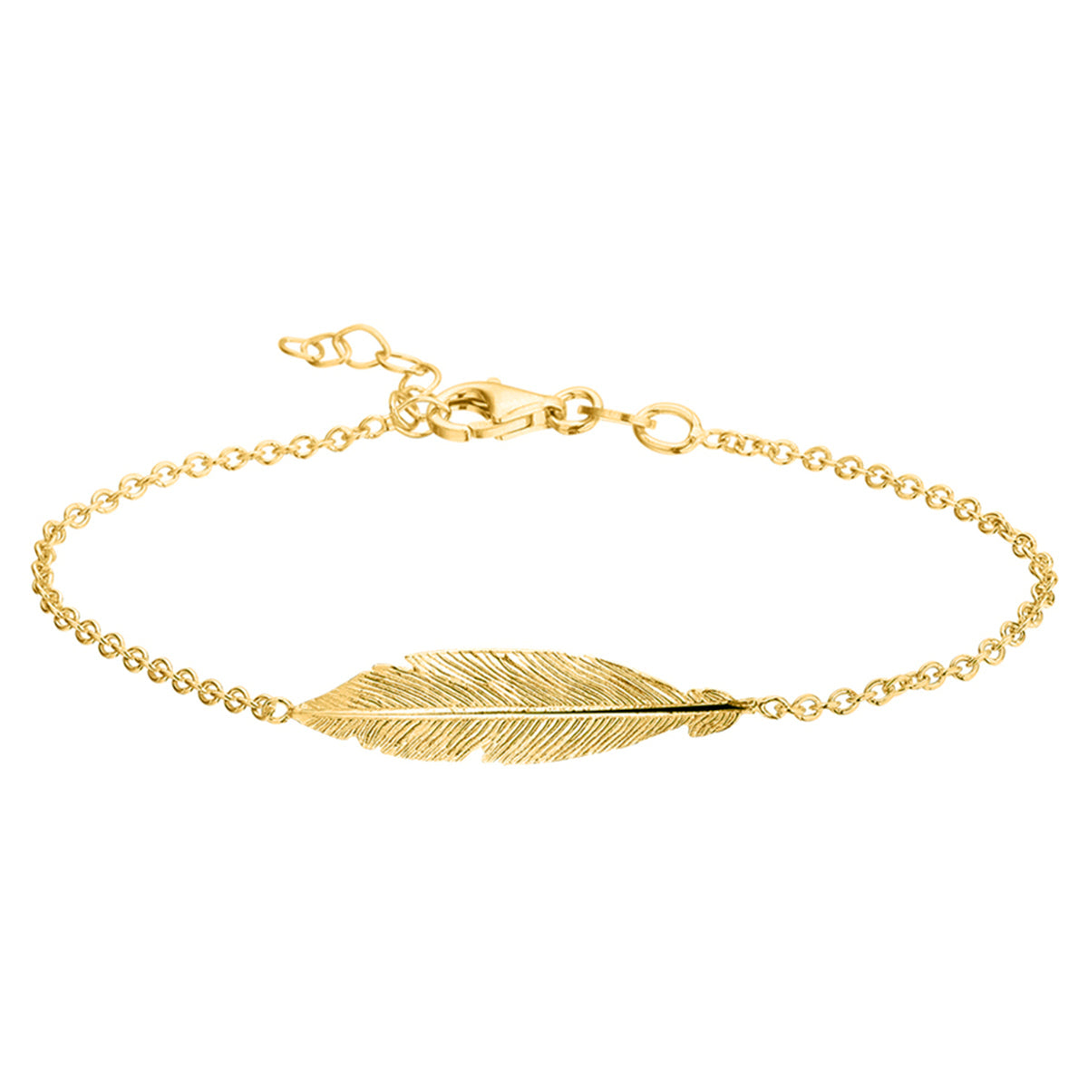 Zilver Verguld (Geel) Armband Veren 16,5 + 2,5 Cm 3 Micron 2103128 - PansiteNederland.nl