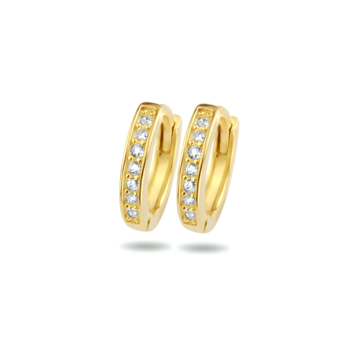 Zilver Verguld (Geel) Klapoorringen Zirkonia 1 Micron 2103249 - PansiteNederland.nl