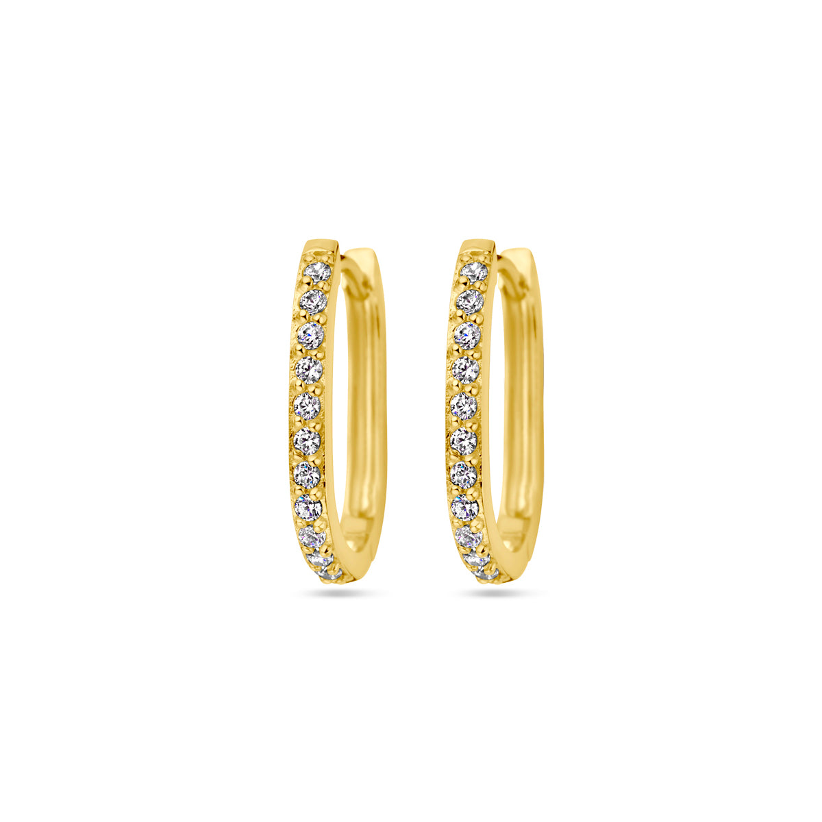 Zilver Verguld (Geel) Klapoorringen Zirkonia 1 Micron 2103463 - PansiteNederland.nl